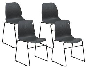 Sada 4 jídelních židlí tmavě šedé PANORA