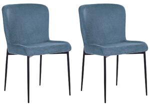 Jídelní židle Sada 2 ks Tkanina Modrá ADA
