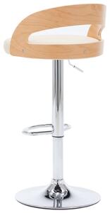 Barové židle Beaulo - 2 ks - umělá kůže a ohýbané dřevo | krémové