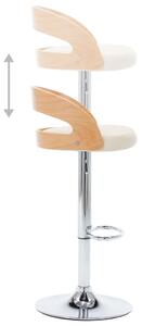 Barové židle Beaulo - 2 ks - umělá kůže a ohýbané dřevo | krémové