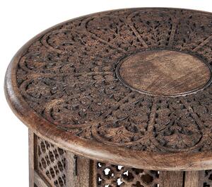 Odkládací stolek z mangového dřeva tmavý KUMALI