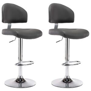 Barové stoličky Jumper - umělá kůže - 2 ks | šedé