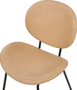 Sada 2 jídelních židlí z umělé kůže pískově béžové LUANA