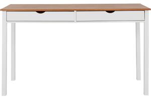 Bílo-hnědý pracovní stůl Støraa Gava, délka 140 cm