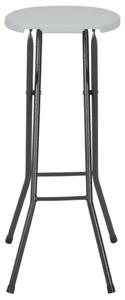 Skládací barové stoličky - 2 ks - HDPE a ocel | bílé
