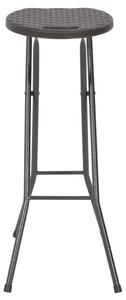 Skládací barové stoličky - 2 ks - HDPE a ocel | hnědé