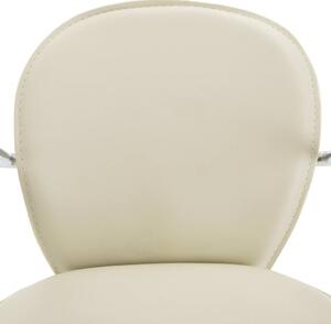 Barová stolička s područkami - umělá kůže | krémová