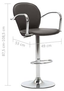 Barové stoličky s područkami - umělá kůže - 2 ks | hnědé