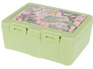 Lunch box s příborem, 13,5 x 18 x 7,5 cm, zelená