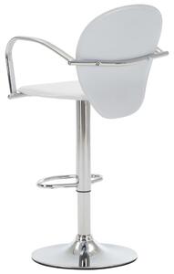 Barové stoličky s područkami - umělá kůže - 2 ks | bílé