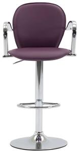 Barové stoličky s područkami - umělá kůže - 2 ks | fialové