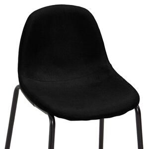 Barové židle - textil - 4 ks | černé