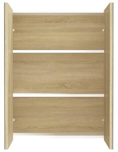 Koupelnová skříňka se zrcadlem 60x15x75 cm MDF bílá a dub