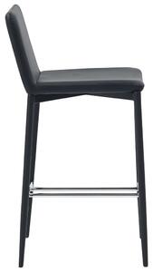 Barové židle - umělá kůže - 2 ks | černé