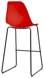 Barové židle - plast - 2 ks | červené