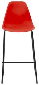 Barové židle - plast - 6 ks | červené