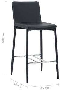 Barové židle - umělá kůže - 2 ks | černé