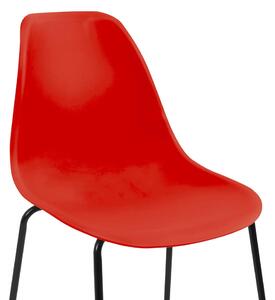Barové židle - plast - 2 ks | červené