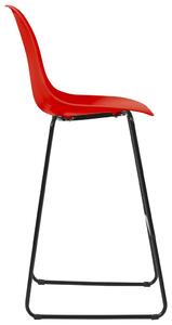 Barové židle - plast - 4 ks | červené