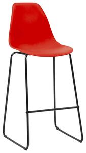 Barové židle - plast - 4 ks | červené