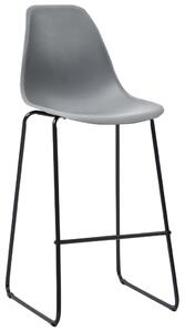 Barové židle - plast - 4 ks | šedé