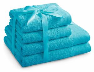 AmeliaHome Sada ručníků a osušek Amari tyrkysová, 2 ks 50 x 100 cm, 2 ks 70 x 140 cm