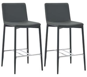 Barové židle - umělá kůže - 2 ks | šedé