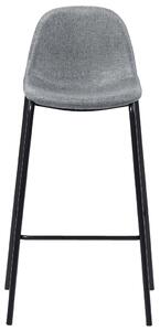 Barové židle - textil - 6 ks | světle šedé