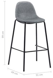 Barové židle - textil - 4 ks | světle šedé