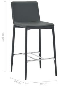 Barové židle - umělá kůže - 4 ks | šedé