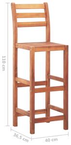 Barové židle - masivní akáciové dřevo | 2 ks