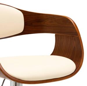 Barové židle - ohýbané dřevo a umělá kůže - 2 ks | krémové