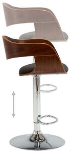 Barové židle - ohýbané dřevo a textil - 2 ks | šedé