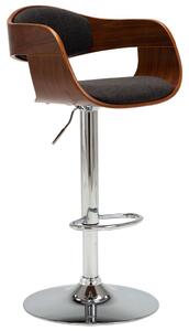 Barové židle - ohýbané dřevo a textil - 2 ks | šedé