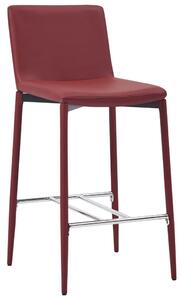 Barové židle - umělá kůže - 2 ks | vínové