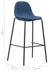 Barové židle - textil - 4 ks | modré
