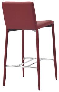Barové židle - umělá kůže - 4 ks | vínové
