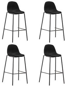 Barové židle - textil - 4 ks | černé