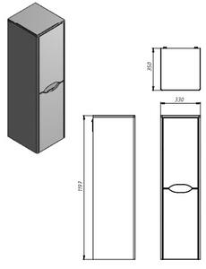 Kingsbath Livorno Structure Grey 120 závěsná nízká koupelnová skříňka