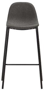 Barové židle - textil - 4 ks | tmavě šedé