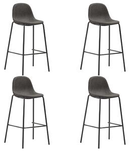 Barové židle - textil - 4 ks | tmavě šedé