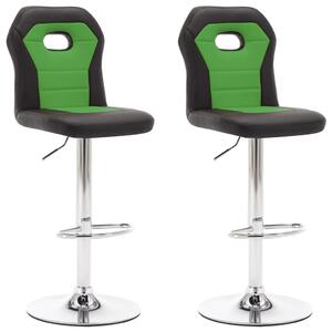 Barové židle - umělá kůže - 2 ks | zelené