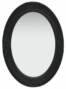 Nástěnné zrcadlo Seall - barokní styl - černé | 50x70 cm