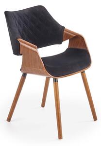 Čalouněná židle K396 - černá / ořech