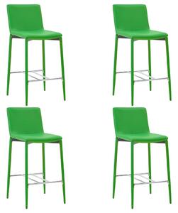 Barové židle - umělá kůže - 4 ks | zelené