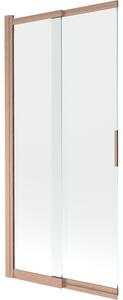 Mexen, Mexen Fox parawan nawannowy 2-skrzydłowy przesuwny 85 x 150 cm, transparent, midź szczotkowana - 891-085-002-65-00