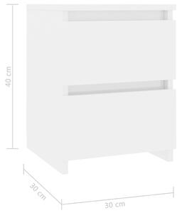 Noční stolky Caifo - 2 ks - bílé s vysokým leskem | 30x30x40 cm