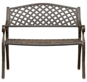 Zahradní lavice 102 cm litý hliník bronzová