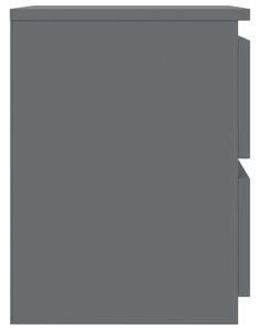 Noční stolky Caifo - 2 ks - šedé s vysokým leskem | 30x30x40 cm