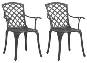 3dílný bistro set litý hliník černý